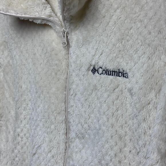 Columbia Fireside Sherpa Fleece Jacket Womens Size Small Chalk White Cozy Warm - Picture 5 of 13